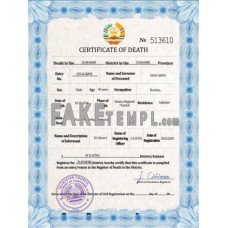 Tajikistan fake vital record death photoshop certificate PSD