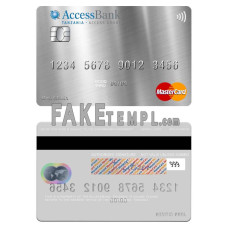 Tanzania AccessBank fake mastercard photoshop template PSD