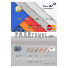 Tanzania BancABC fake mastercard photoshop template PSD