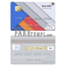 Tanzania BancABC fake visa debit card photoshop template PSD