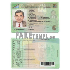 Tanzania fake driving license photoshop template PSD