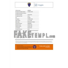 Thailand fake electronic travel visa photoshop template PSD