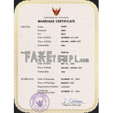 Thailand fake marriage certificate photoshop template PSD 