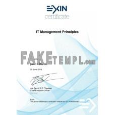 The Netherlands EXIN company course fake diploma photoshop template PSD