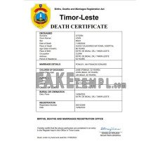 Timor-Leste vital record fake death certificate Word and PDF template