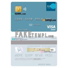 Togo Ecobank fake visa debit card photoshop template PSD