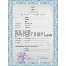 Togo fake marriage certificate photoshop template PSD 