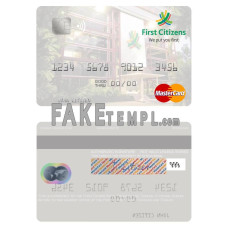 Trinidad and Tobago First Citizes Bank fake mastercard photoshop template PSD