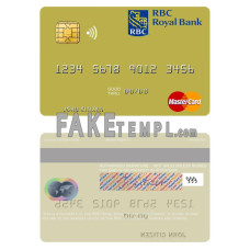 Trinidad and Tobago RBC Royal Bank fake mastercard photoshop template PSD