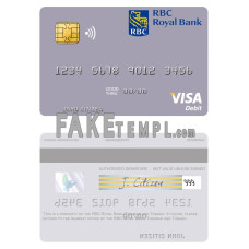 Trinidad and Tobago RBC Royal Bank fake visa debit card photoshop template PSD