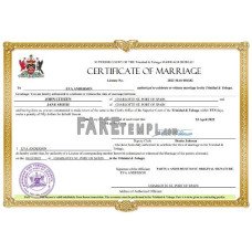 Trinidad and Tobago fake marriage certificate Word and PDF template