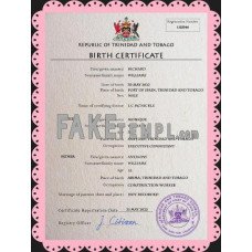 Trinidad and Tobago fake vital record birth certificate photoshop template PSD 