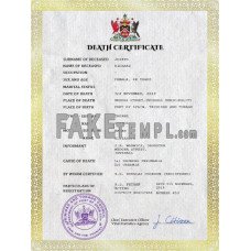 Trinidad and Tobago fake vital record death photoshop certificate PSD