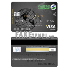 Tunisia Amen Bank visa infinite card template in PSD