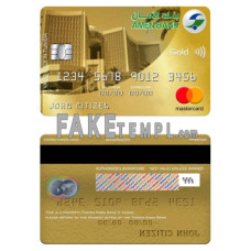 Tunisia Amen fake mastercard gold photoshop template PSD