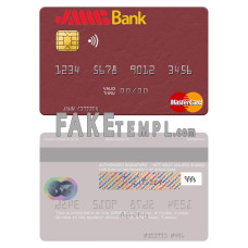 Tunisia JMMB Bank fake mastercard photoshop template PSD