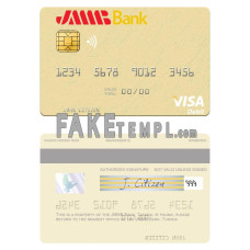 Tunisia JMMB Bank fake visa debit card photoshop template PSD