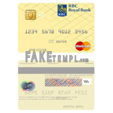 Tunisia RBC Royal Bank fake mastercard photoshop template PSD