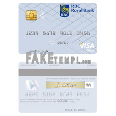 Tunisia RBC Royal Bank fake visa debit card photoshop template PSD