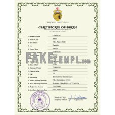 Tunisia fake vital record birth certificate photoshop template PSD 