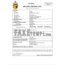 Tunisia vital record fake death certificate Word and PDF template