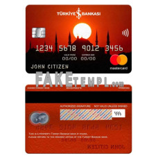 Turkey Bankasi bank fake mastercard photoshop template PSD