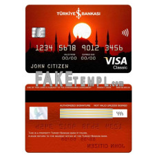 Turkey Bankasi bank fake visa classic card photoshop template PSD