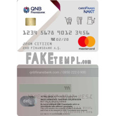 Turkey QNB Finansbank fake mastercard photoshop template PSD