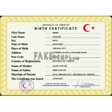 Turkey fake birth certificate photoshop template PSD 