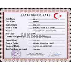 Turkey fake death certificate photoshop template PSD 