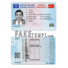 Turkey fake driving license photoshop template PSD