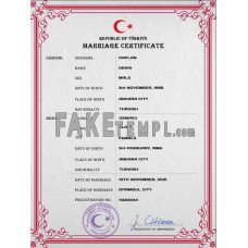 Turkey fake marriage certificate photoshop template PSD 