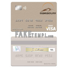 Turkmenistan Garagum IJSB fake visa debit card photoshop template PSD