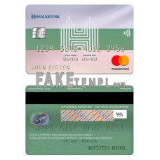 Turkmenistan Halkbank fake mastercard photoshop template PSD