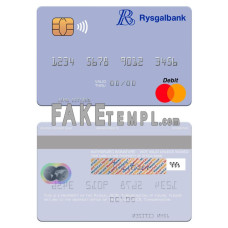 Turkmenistan Rysgal JSCB fake mastercard photoshop template PSD