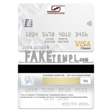 Turkmenistan Turkmenbashi Bank fake visa classic card photoshop template PSD