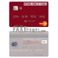 Tuvalu National Bank of Tuvalu fake mastercard photoshop template PSD