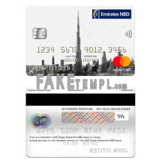 UAE Dubai Emirates NBD bank fake mastercard photoshop template PSD