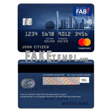 UAE First Abu Dhabi Bank fake mastercard photoshop template PSD