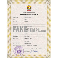 UAE fake marriage certificate photoshop template PSD 