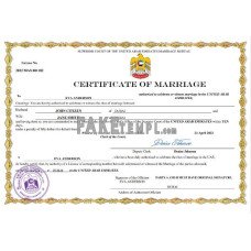 UAE fake marriage certificate Word and PDF template