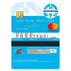 United Kingdom WestStein bank fake mastercard credit card photoshop template PSD