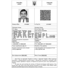 Ukraine electronic fake tourist visa photoshop template PSD