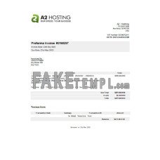 USA A2 Hosting fake Invoice Word and PDF template