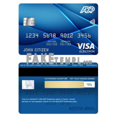 USA ADP Earnings bank fake visa electron card photoshop template PSD