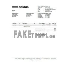 USA Adidas fake Invoice Word and PDF template