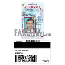 USA Alabama state vertical fake driving license photoshop template PSD