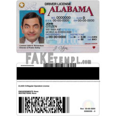 USA Alabama fake driving license photoshop template PSD