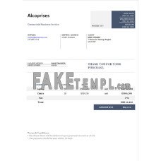 USA Alcoprises fake Invoice Word and PDF template