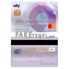 USA Ally bank fake mastercard photoshop template PSD